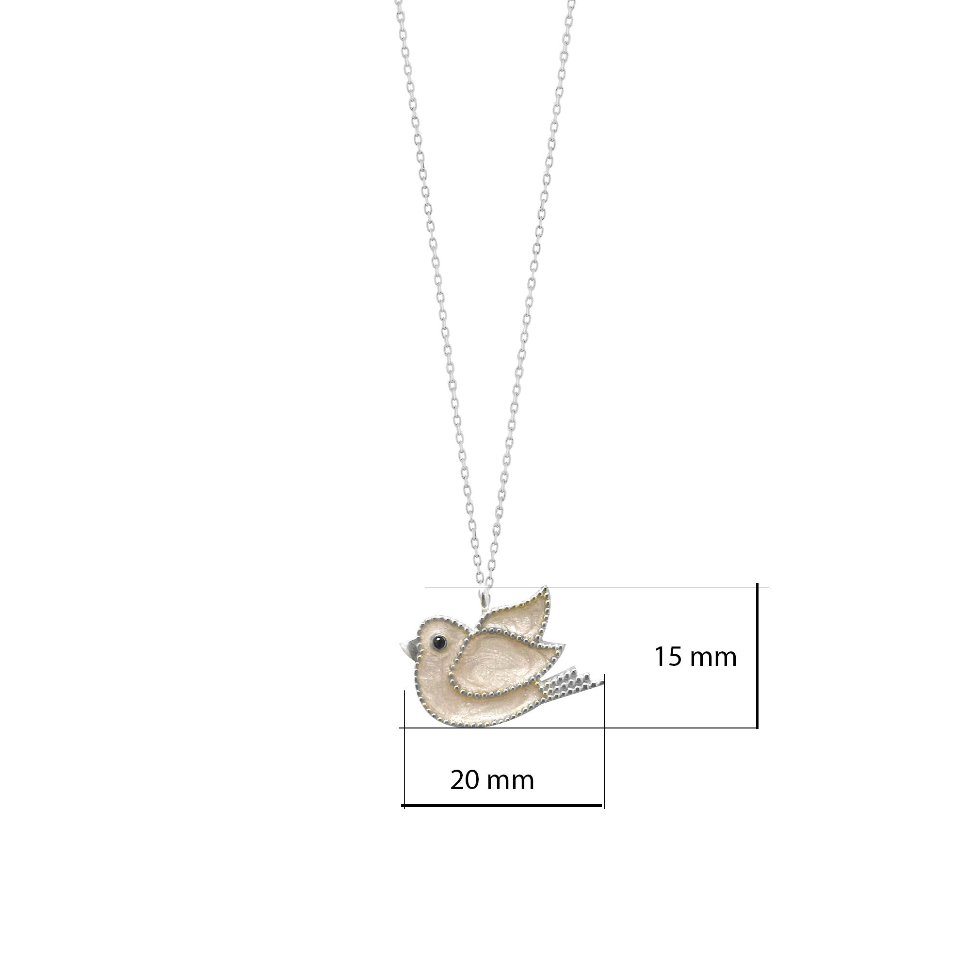 Sedefli Civciv Gümüş Kolye Sevgiliye Özel SSCİVCİV01