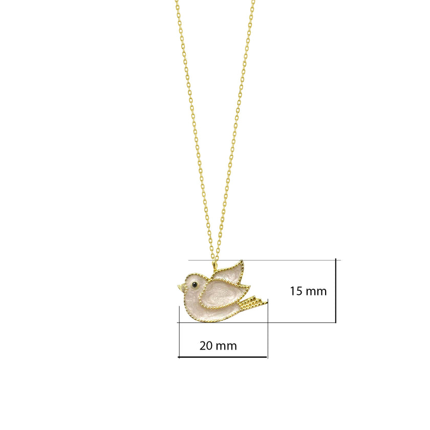 Sedefli Civciv Gümüş Kolye Sevgiliye Özel SSCİVCİV01