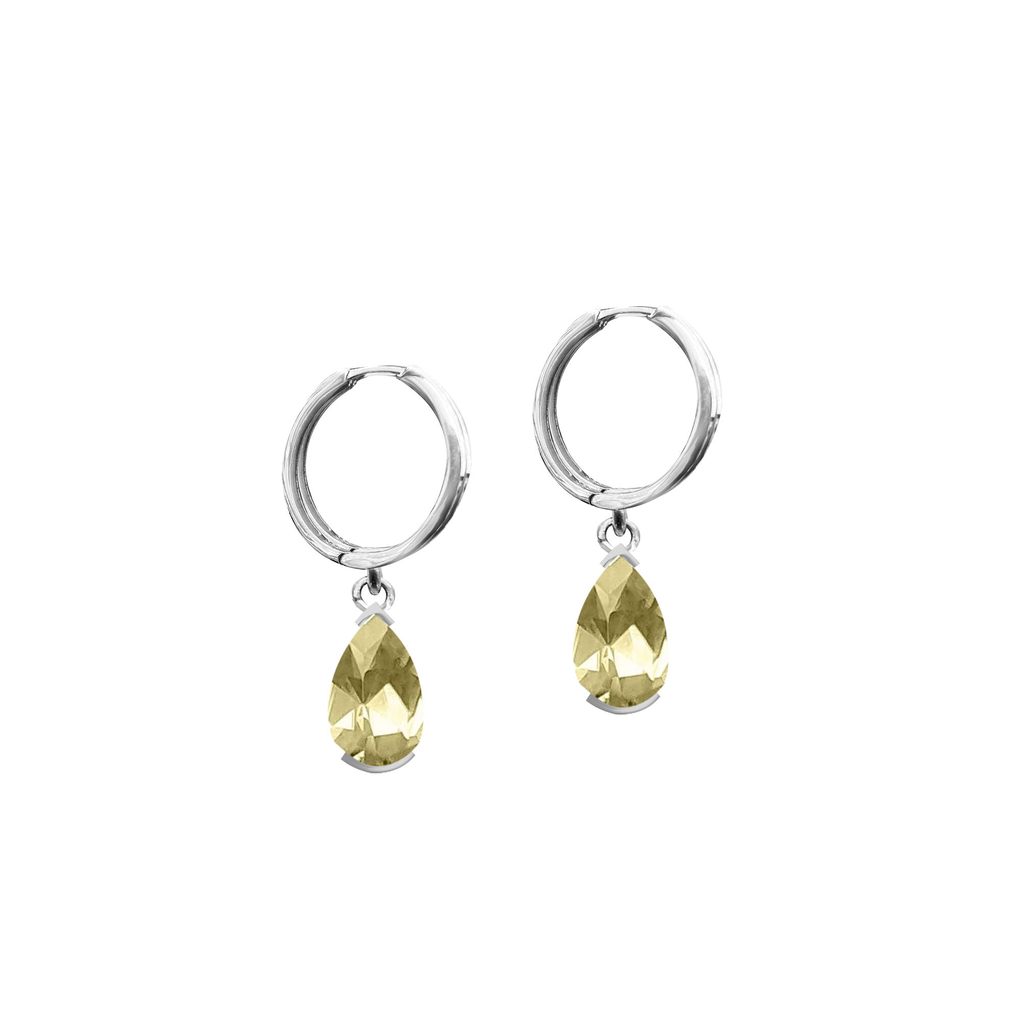 Zultanit Taşlı Damla Kesim Sallantılı Gümüş Küpe SSDAMLA06