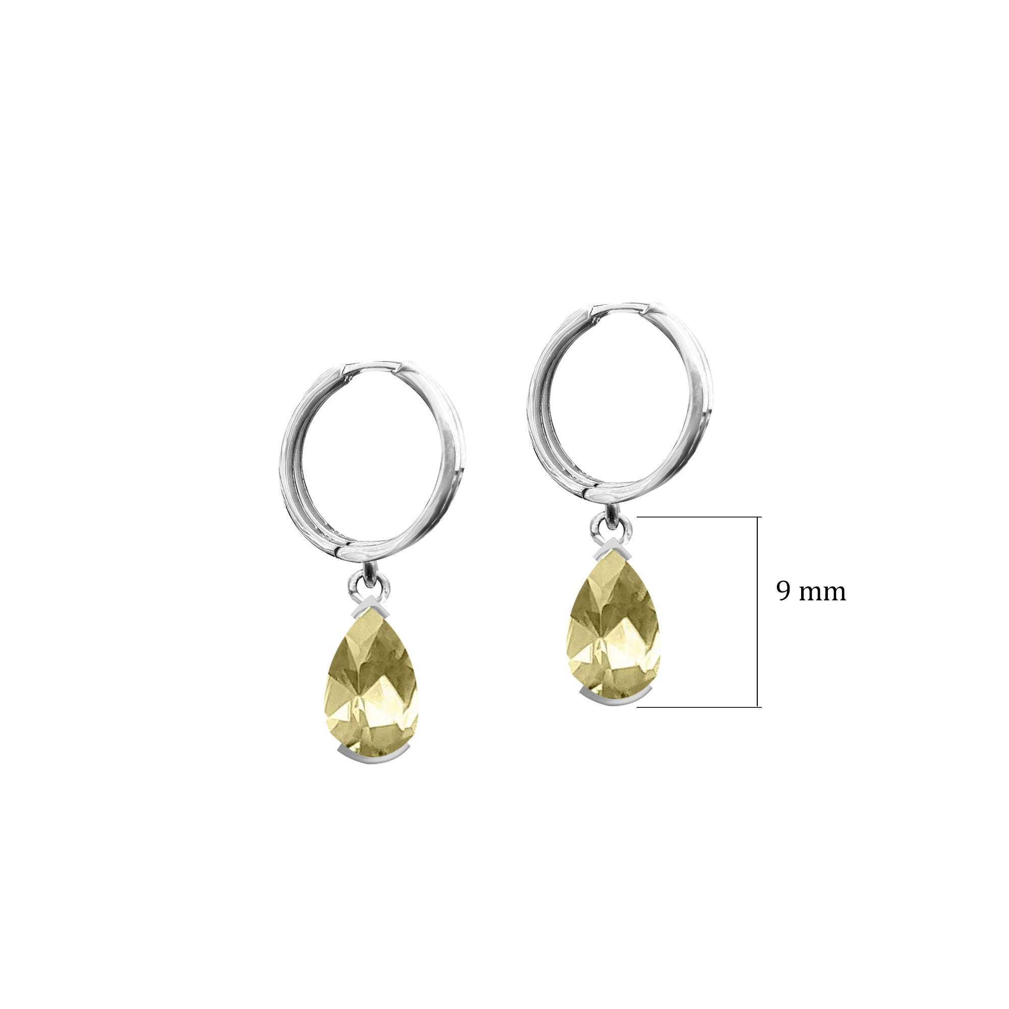 Zultanit Taşlı Damla Kesim Sallantılı Gümüş Küpe SSDAMLA06