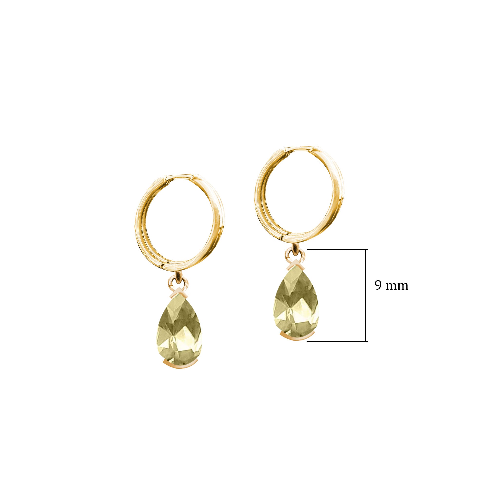 Zultanit Taşlı Damla Kesim Sallantılı Gümüş Küpe SSDAMLA06