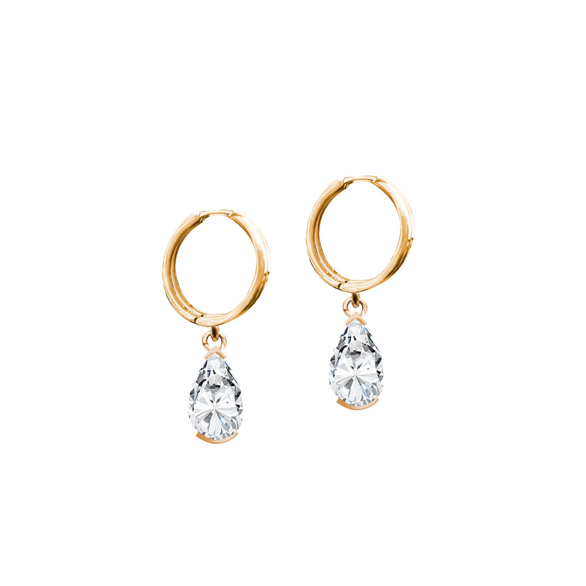 Damla Sallantılı Gümüş Küpe SSDAMLA08