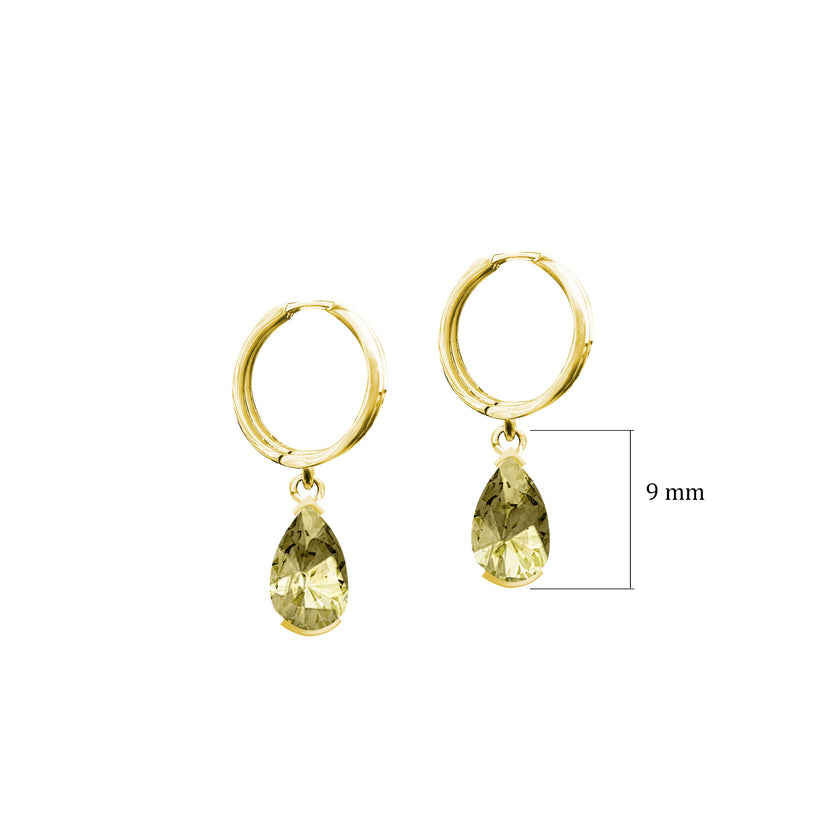 Damla Zultanit Taşlı 925 ayar Gümüş Küpe SSDAMLA094