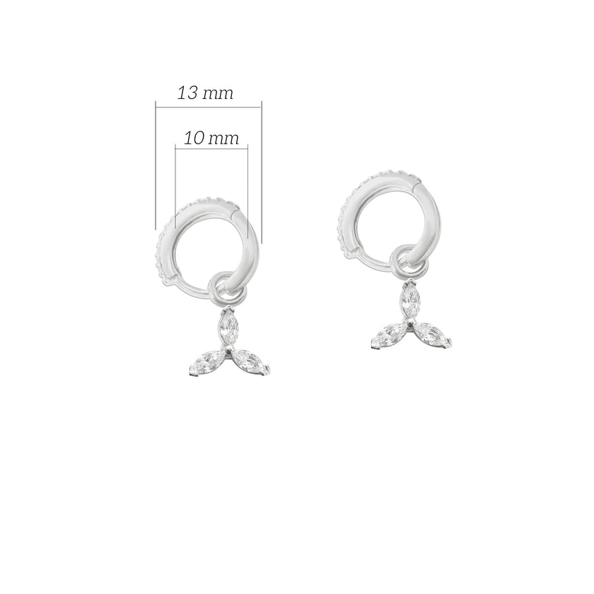 Üçlü Yıldız Gümüş Küpe SSDAMLAK01