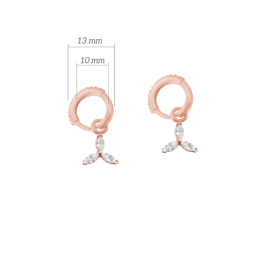 Üçlü Yıldız Gümüş Küpe SSDAMLAK01