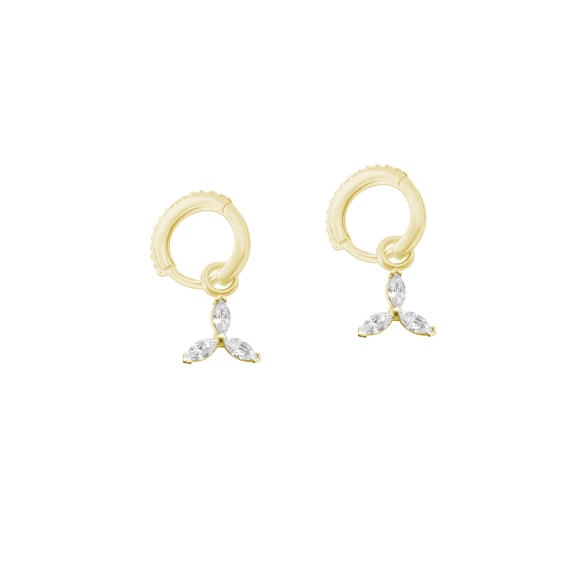 Üçlü Yıldız Gümüş Küpe SSDAMLAK01