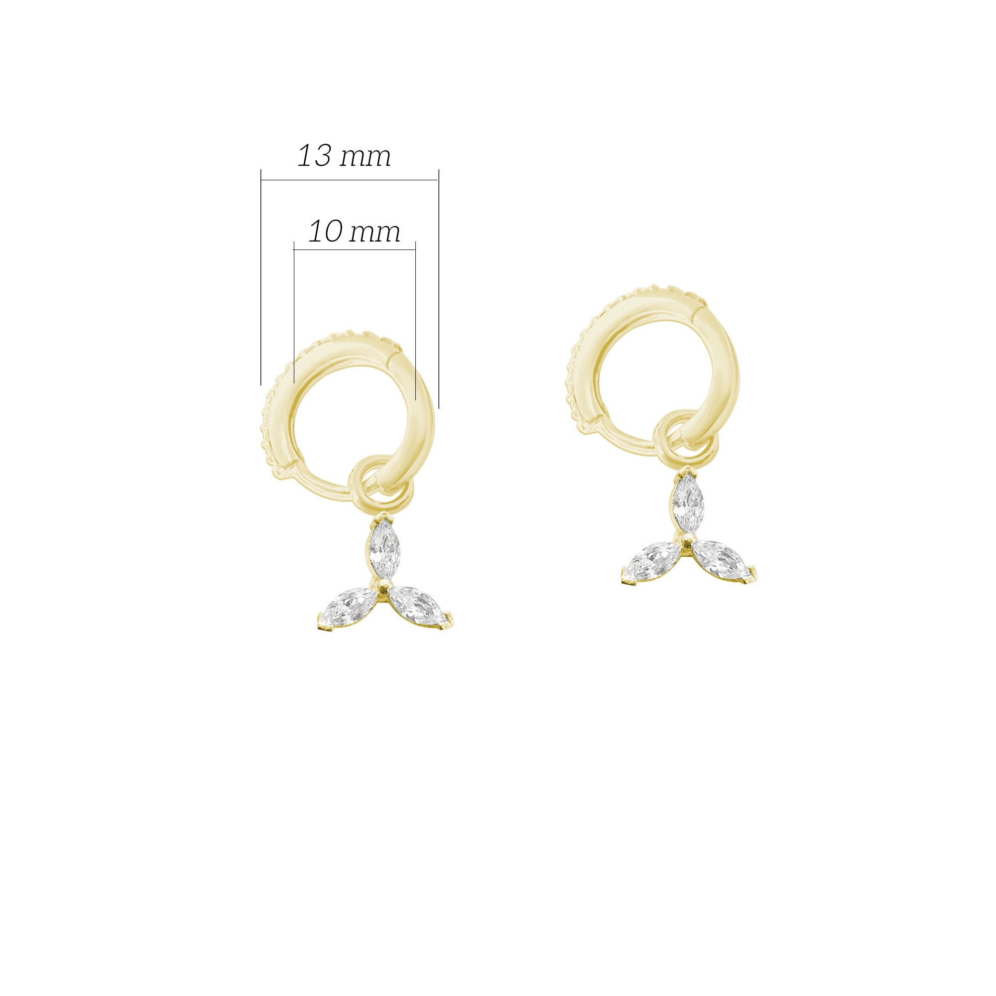 Üçlü Yıldız Gümüş Küpe SSDAMLAK01