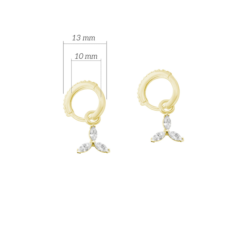 Üçlü Yıldız Gümüş Küpe SSDAMLAK01