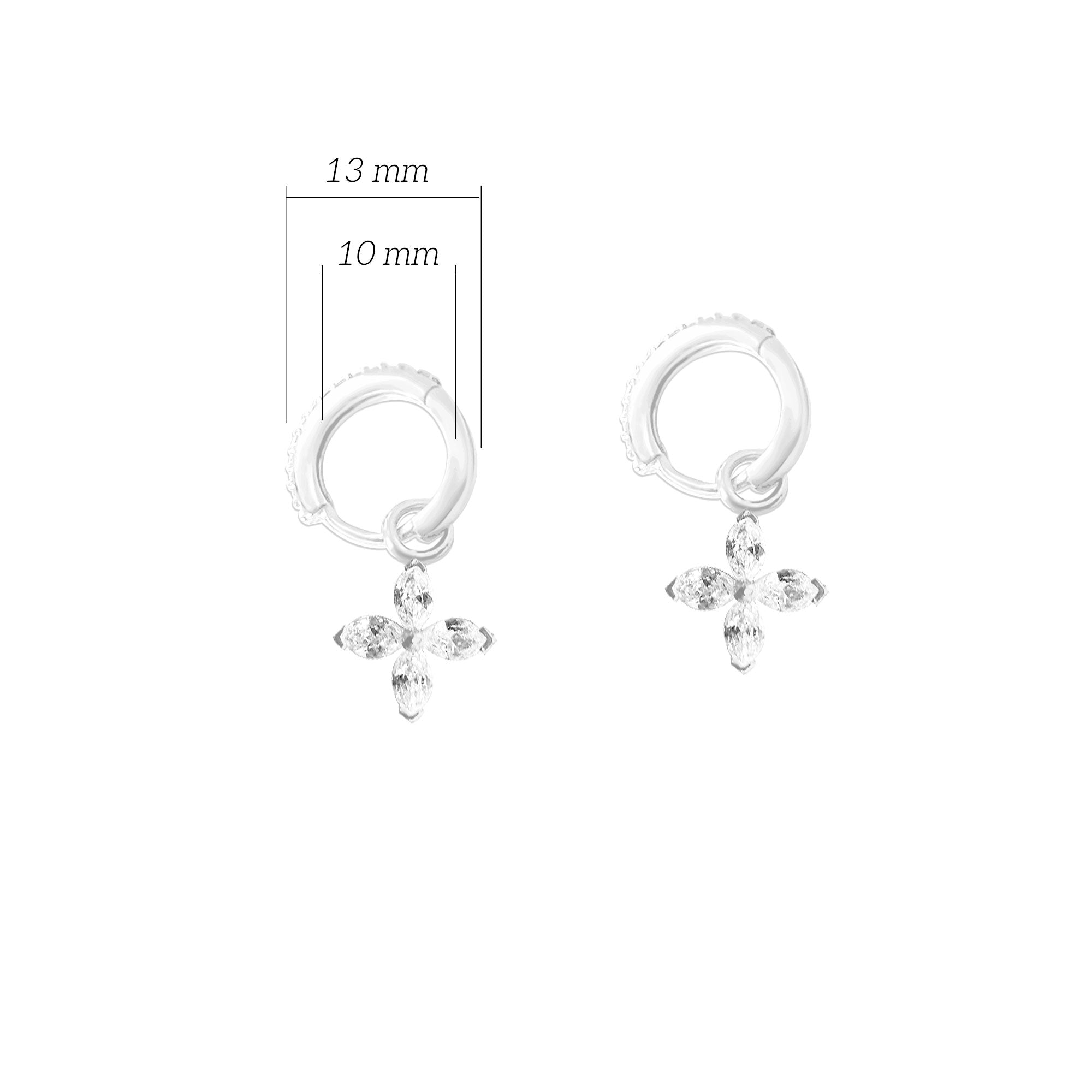 Minimalist Dörtlü Yıldız Gümüş Küpe SSDAMLA041