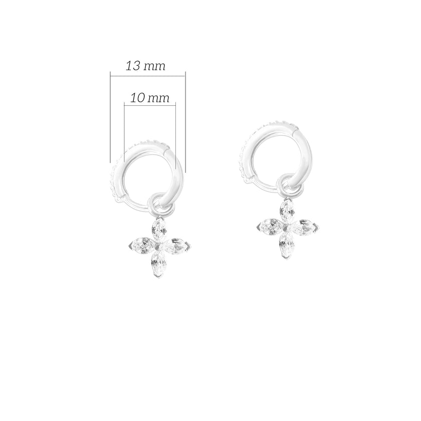 Minimalist Dörtlü Yıldız Gümüş Küpe SSDAMLA041