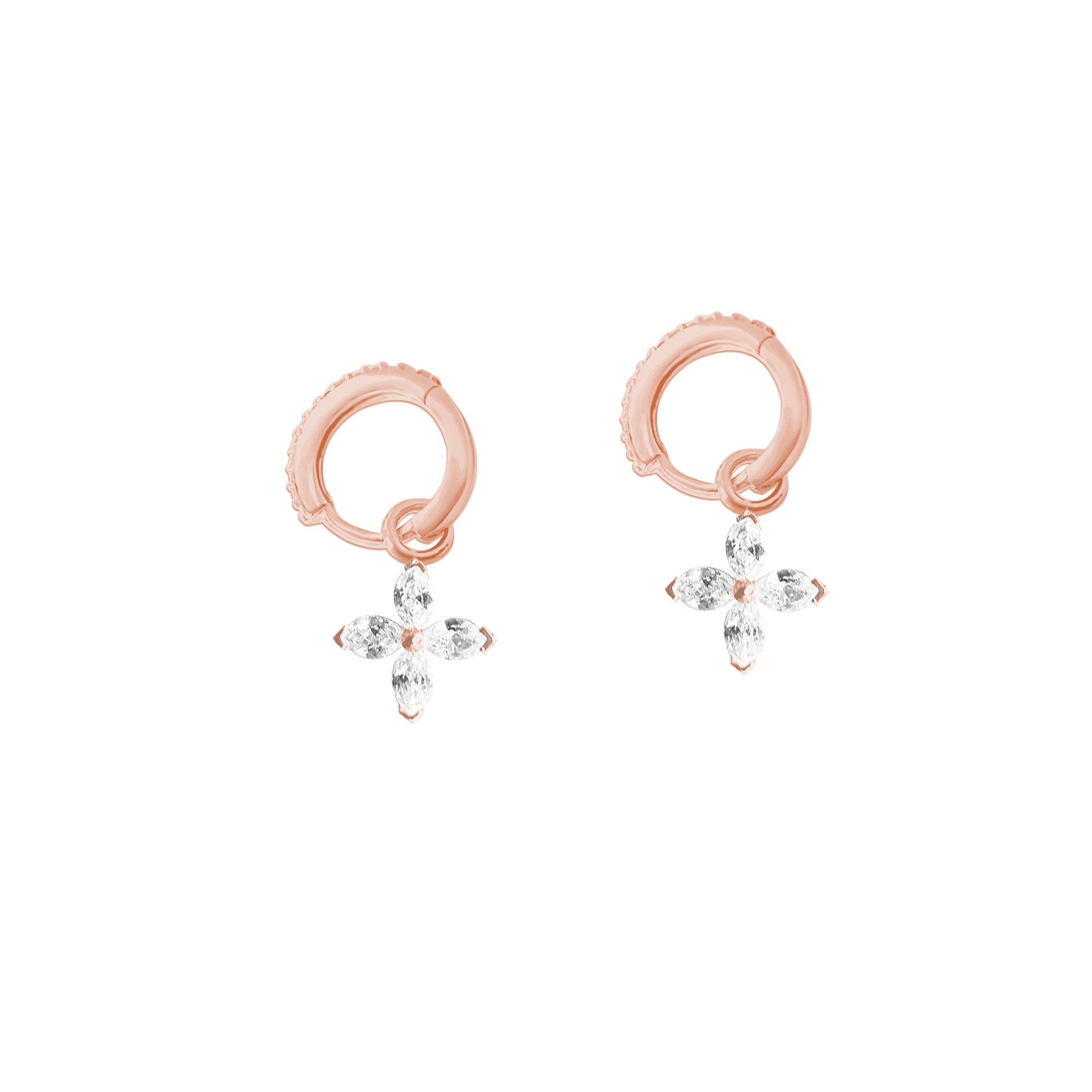 Minimalist Dörtlü Yıldız Gümüş Küpe SSDAMLA044