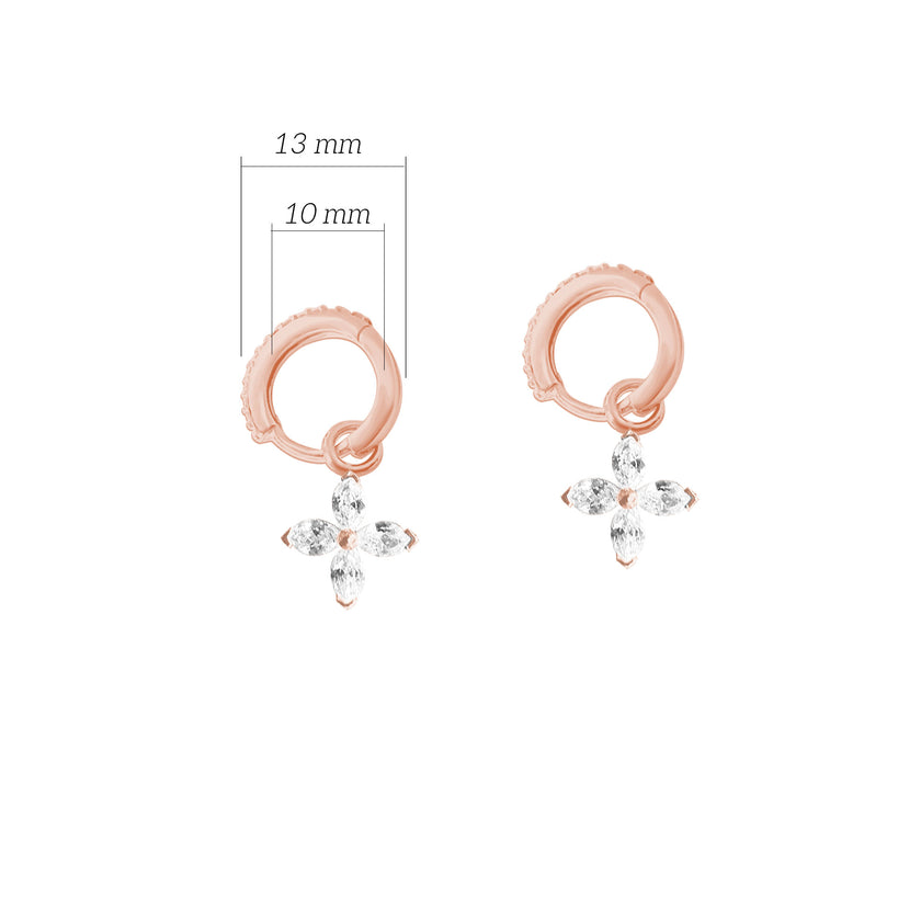 Minimalist Dörtlü Yıldız Gümüş Küpe SSDAMLA045