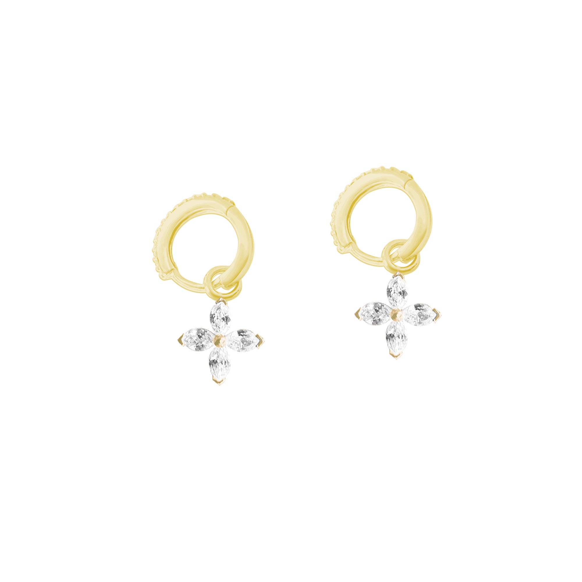 Minimalist Dörtlü Yıldız Gümüş Küpe SSDAMLA042