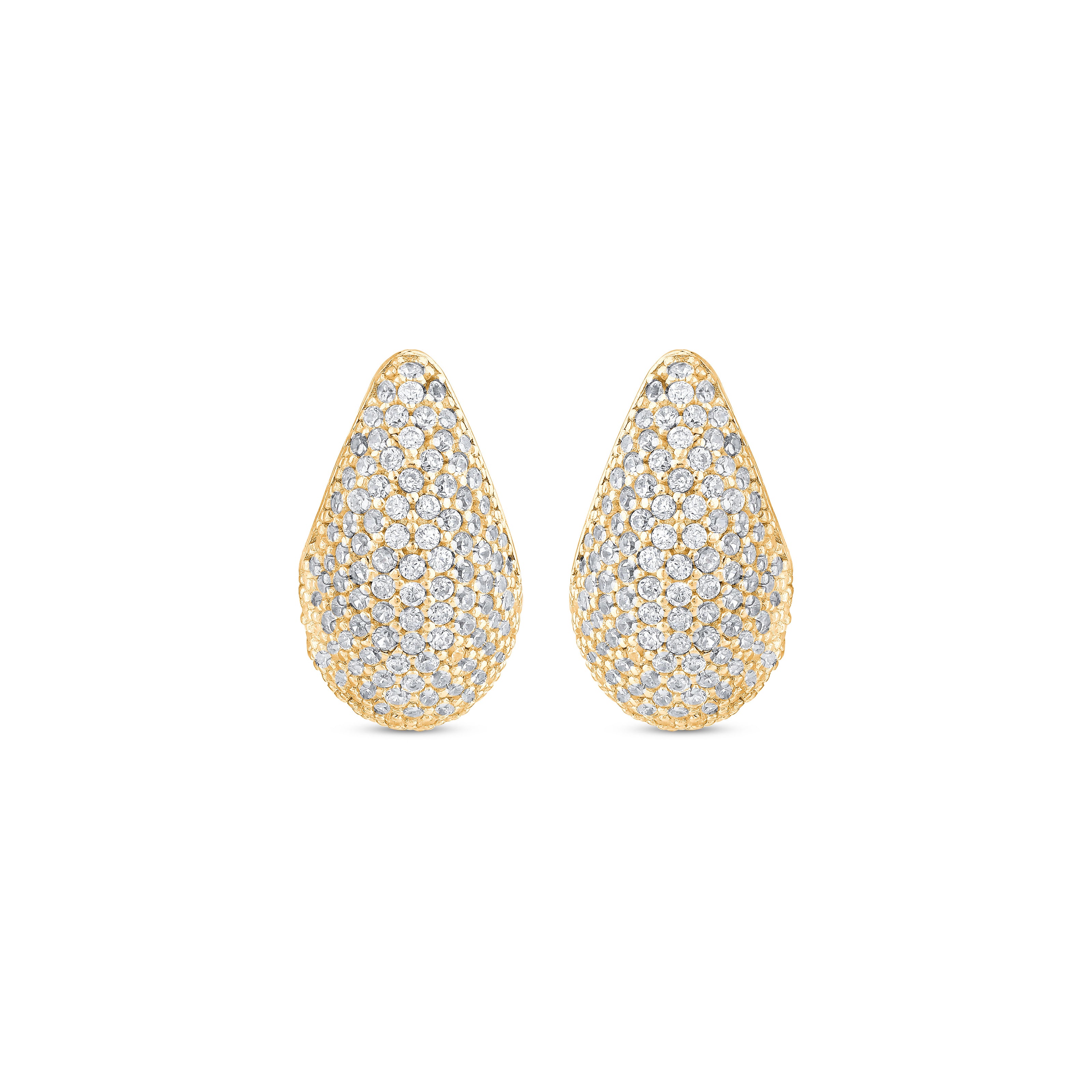 Shiny Spectra 925 Ayar Gümüş Taşlı Damla Form Küpe SSDE002