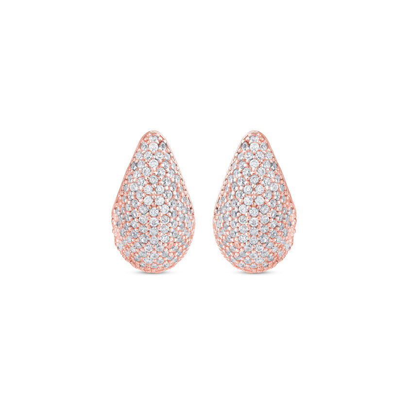 Shiny Spectra 925 Ayar Gümüş Taşlı Damla Form Küpe SSDE002