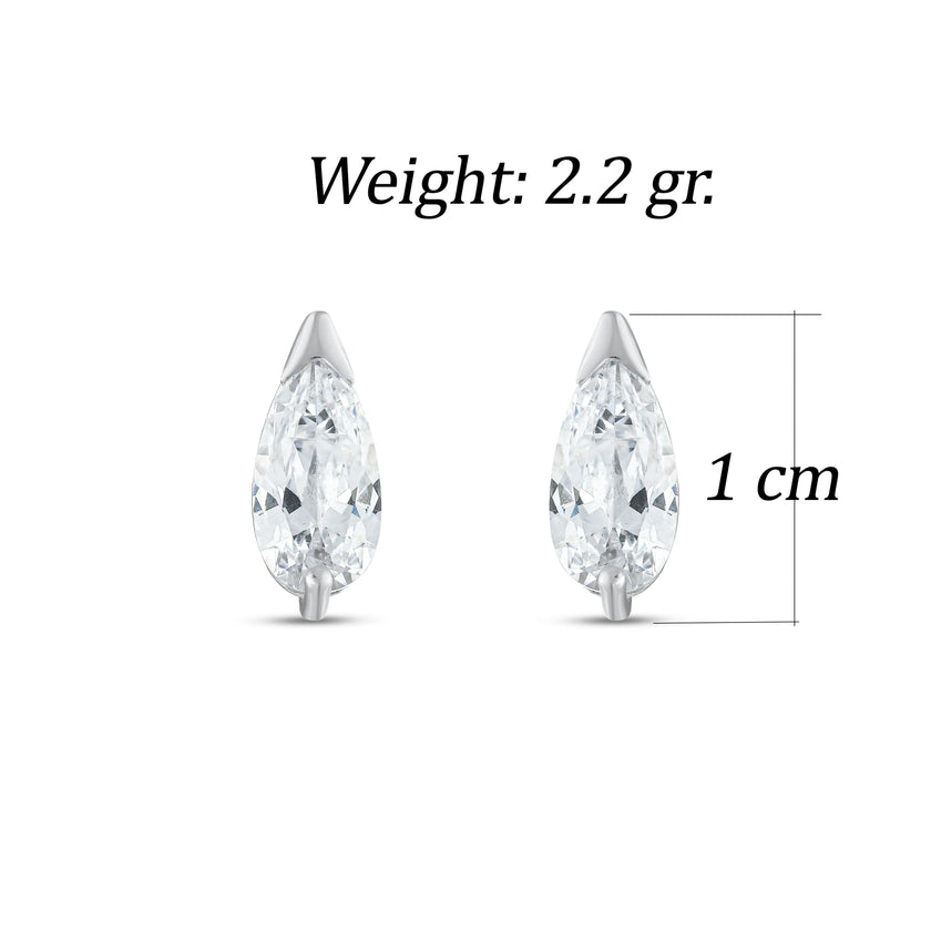 Su Damlası Şeklinde 925 Ayar Gümüş Küpe SSDE009