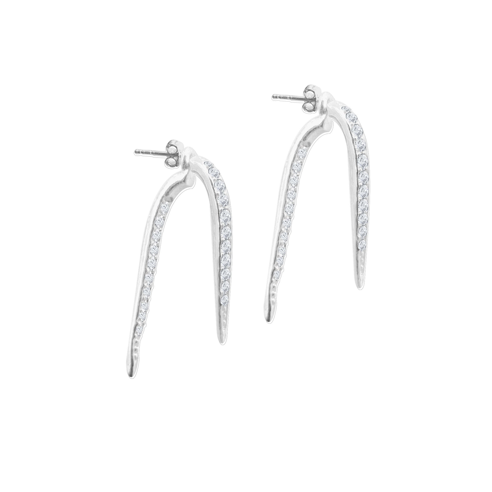 Çift Sallantılı Pimli Gümüş Küpe SSDİŞ3