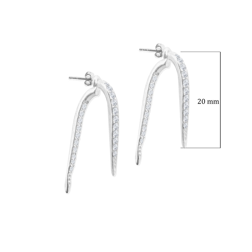 Çift Sallantılı Pimli Gümüş Küpe SSDİŞ3