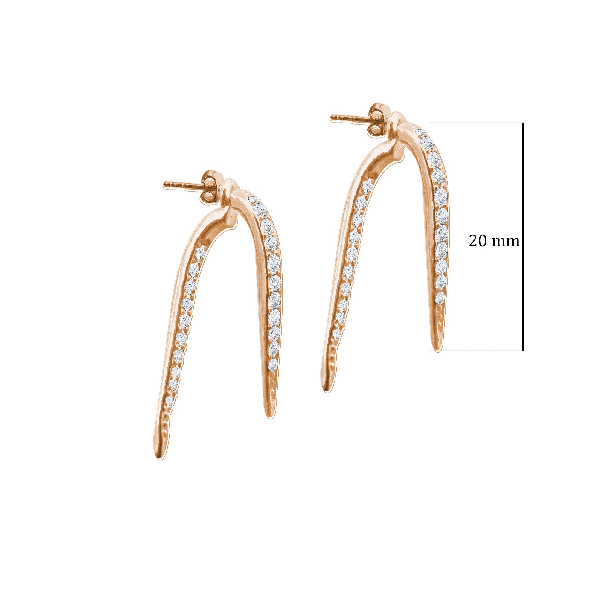 Çift Sallantılı Pimli Gümüş Küpe SSDİŞ3