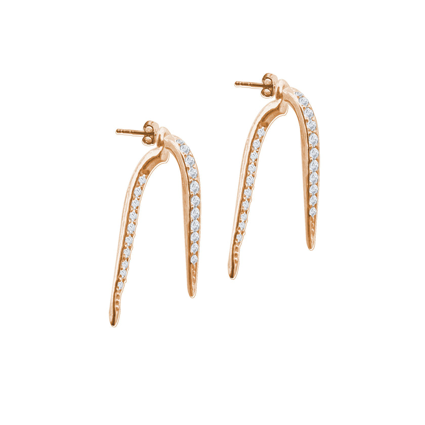 Çift Sallantılı Pimli Gümüş Küpe SSDİŞ3