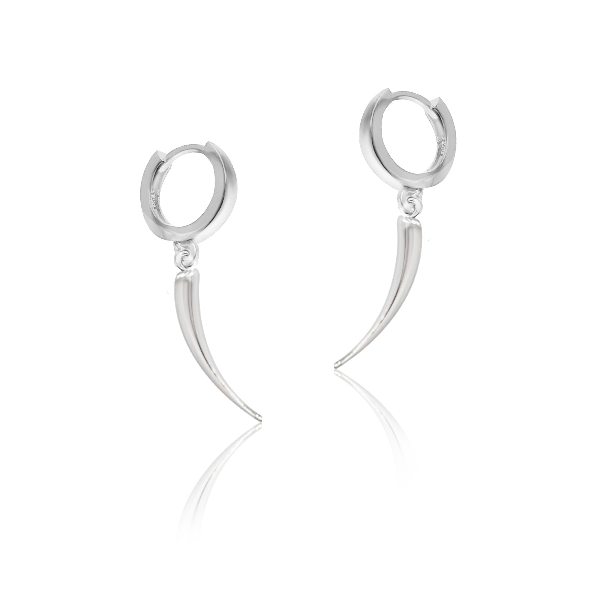 925 Ayar Gümüş Diş Küpe Huggie Sallantılı Küpe SSDİŞK