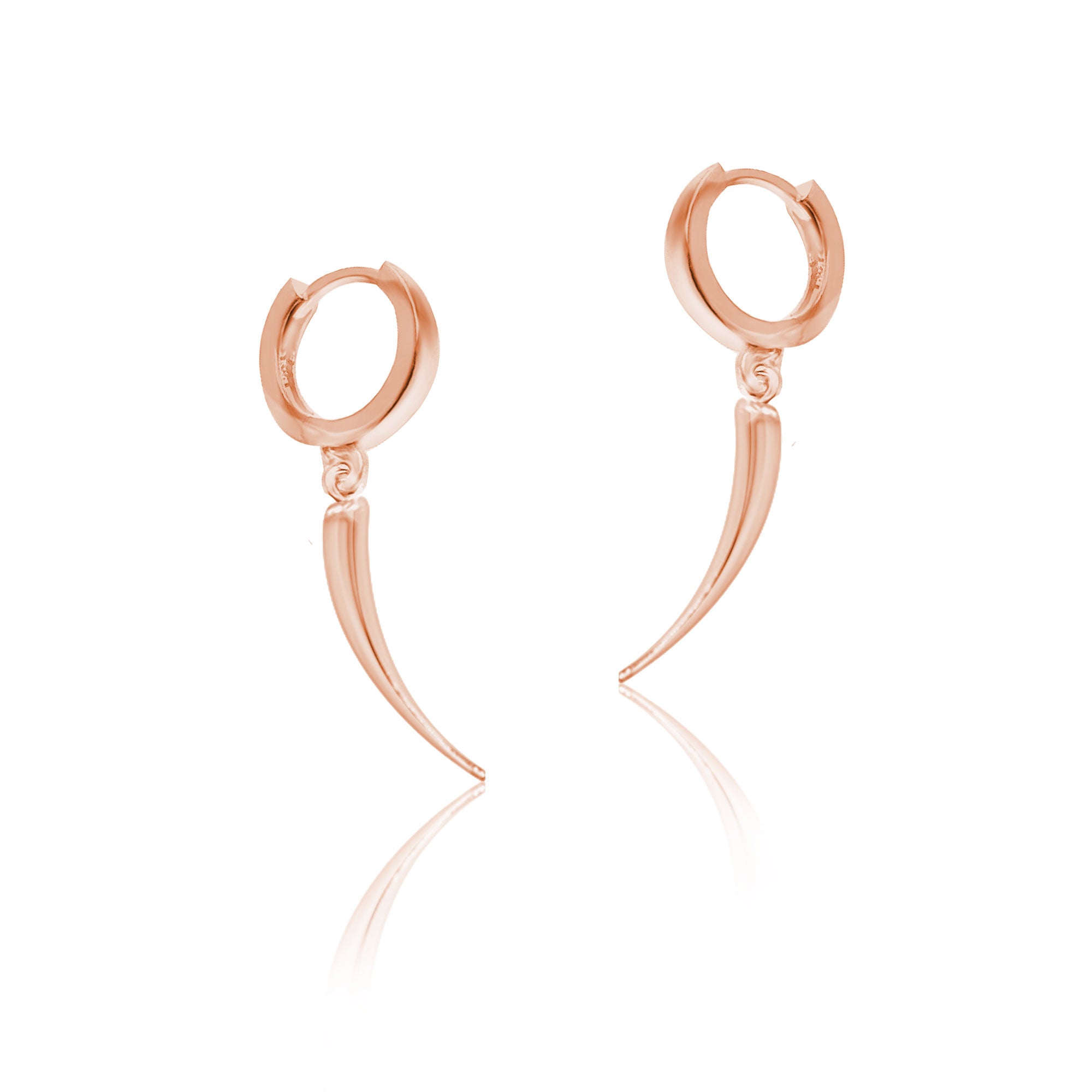 925 Ayar Gümüş Diş Küpe Huggie Sallantılı Küpe SSDİŞK