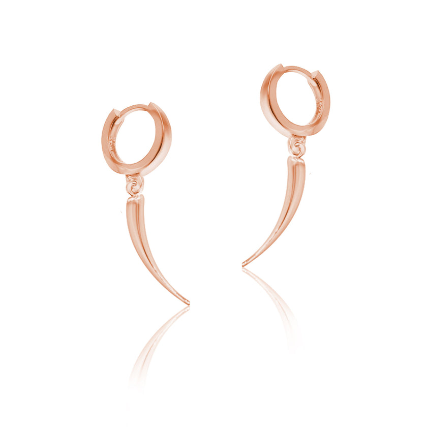 925 Ayar Gümüş Diş Küpe Huggie Sallantılı Küpe SSDİŞK