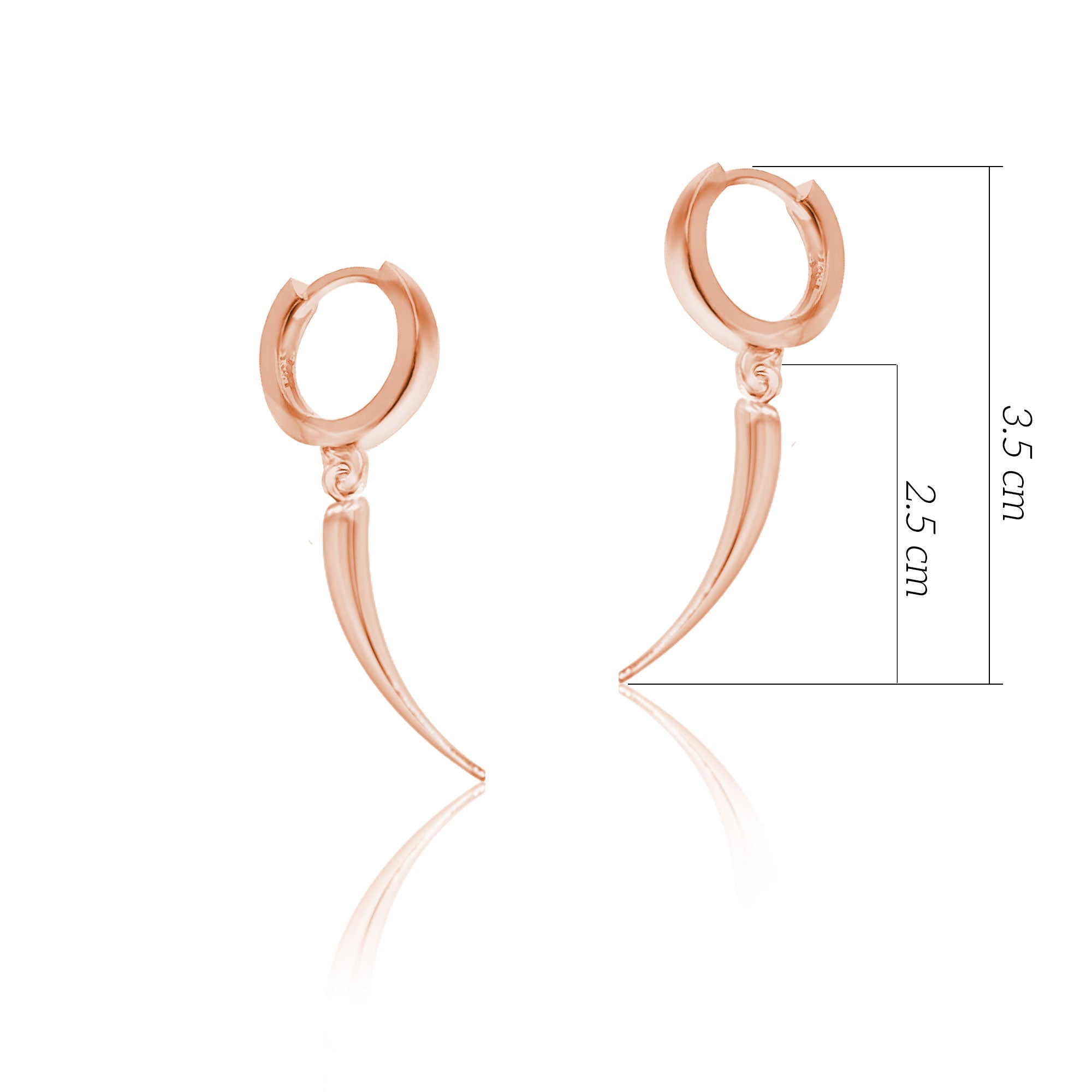 925 Ayar Gümüş Diş Küpe Huggie Sallantılı Küpe SSDİŞK