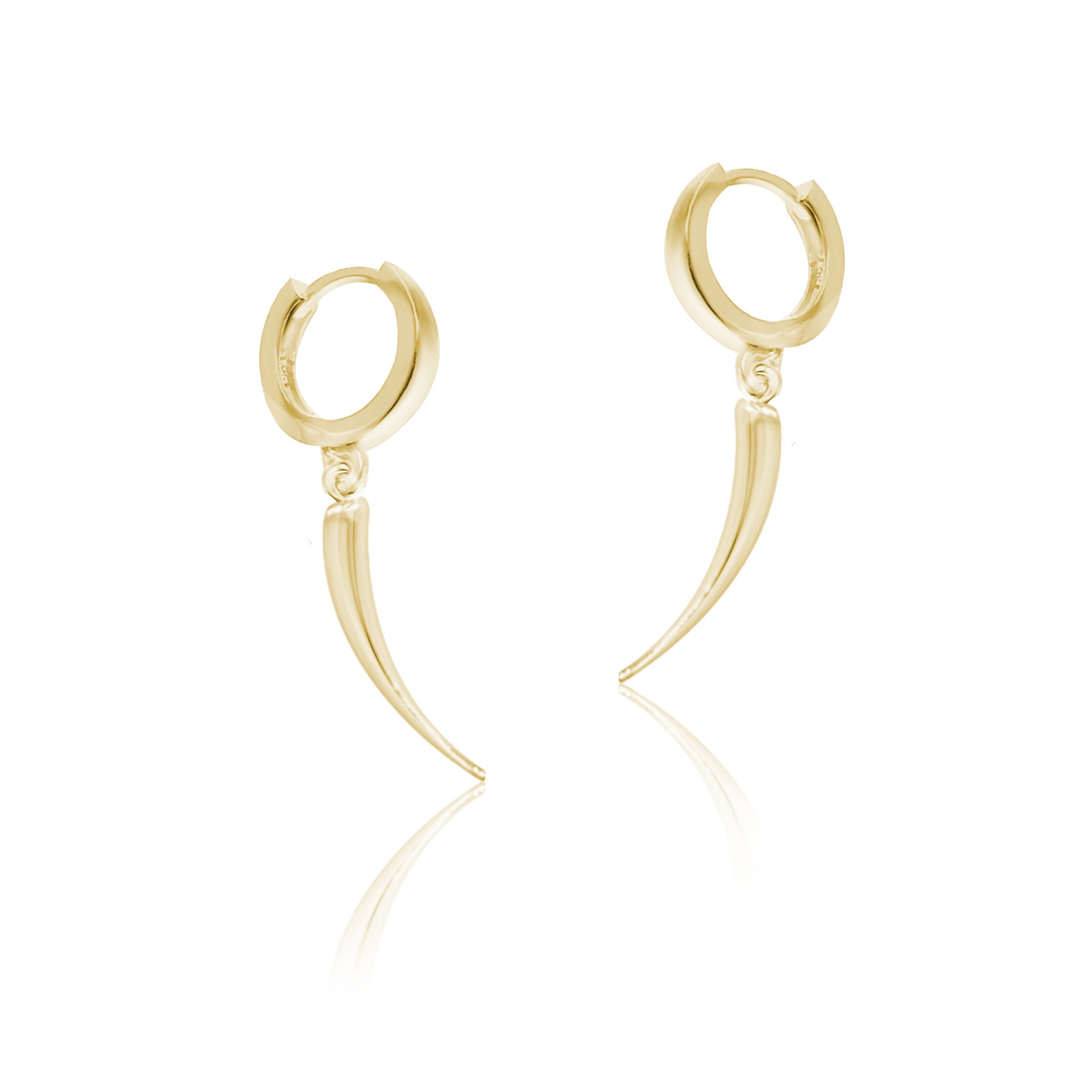 925 Ayar Gümüş Diş Küpe Huggie Sallantılı Küpe SSDİŞK