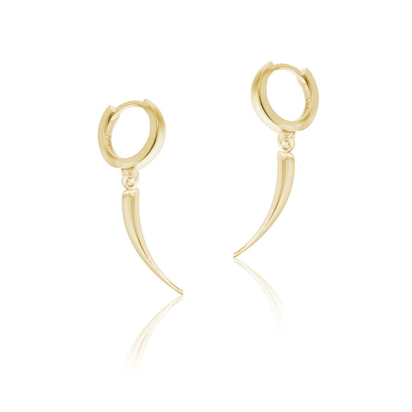 925 Ayar Gümüş Diş Küpe Huggie Sallantılı Küpe SSDİŞK