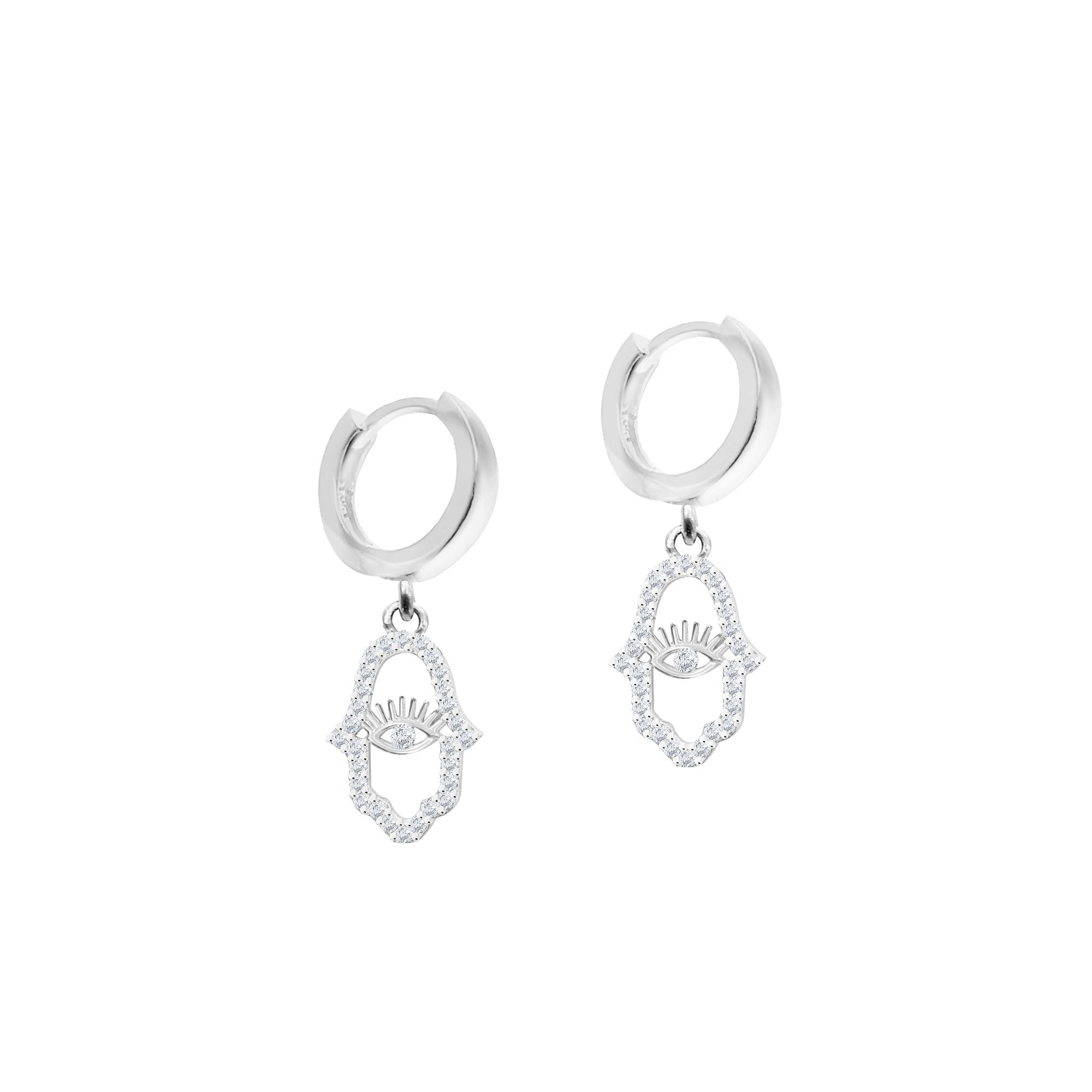 Fatmanın Eli Gümüş Huggie Küpe SSFEGK01