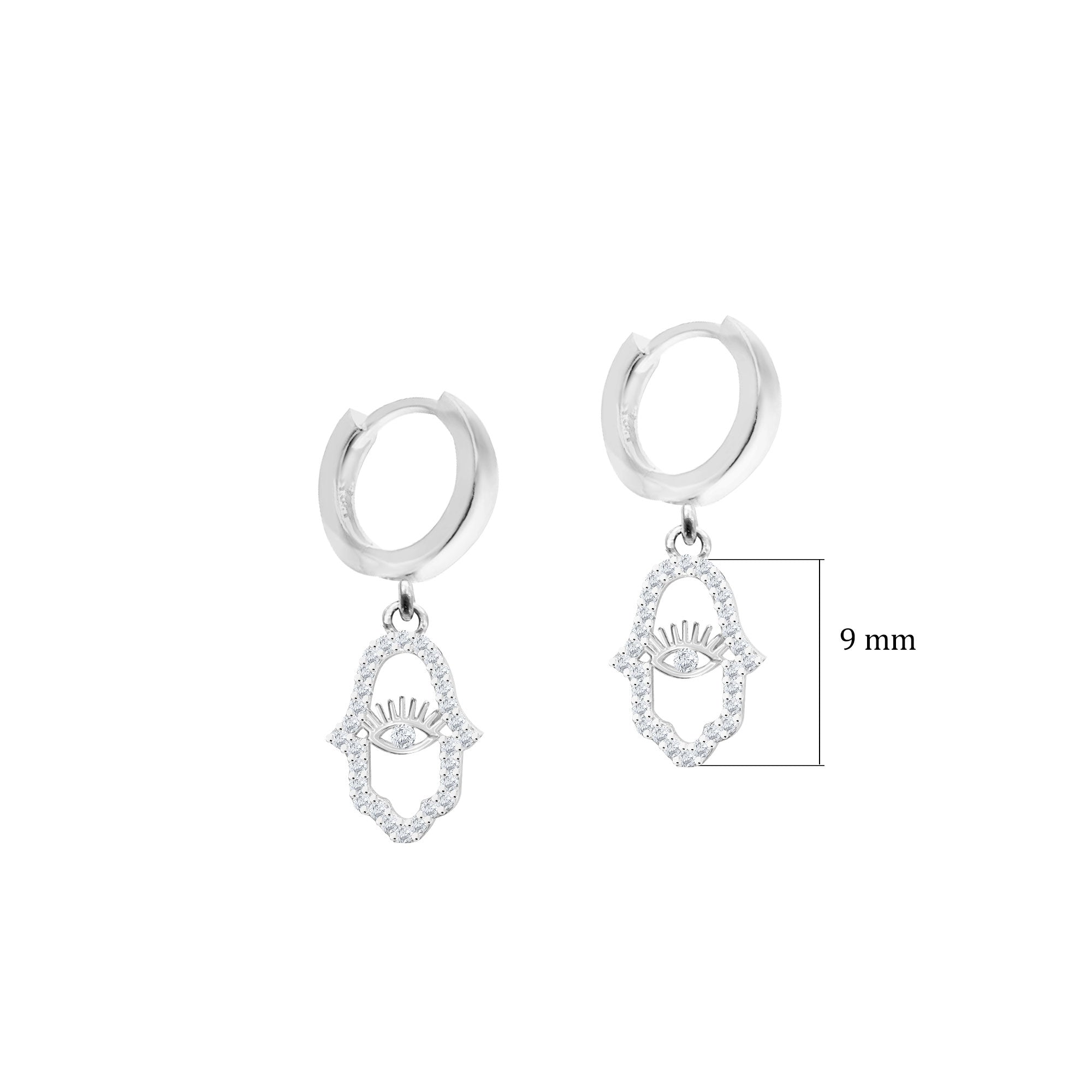 Fatmanın Eli Gümüş Huggie Küpe SSFEGK01