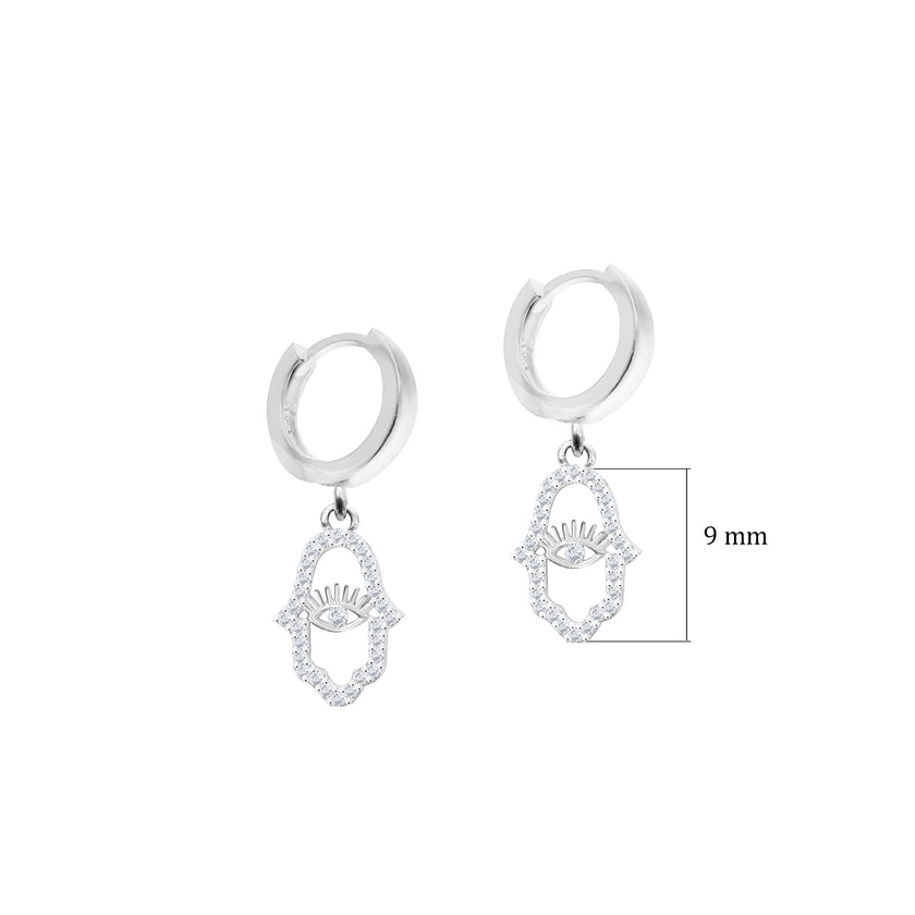 Fatmanın Eli Gümüş Huggie Küpe SSFEGK01