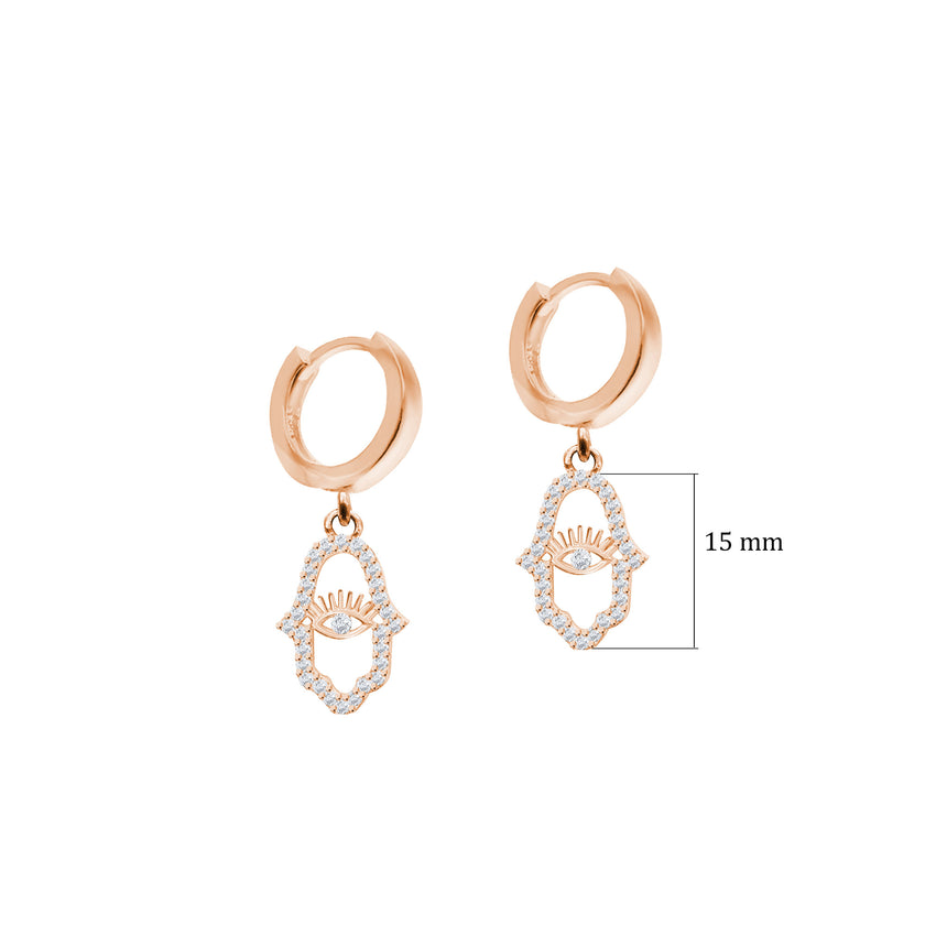 Fatmanın Eli Gümüş Huggie Küpe SSFEGK01