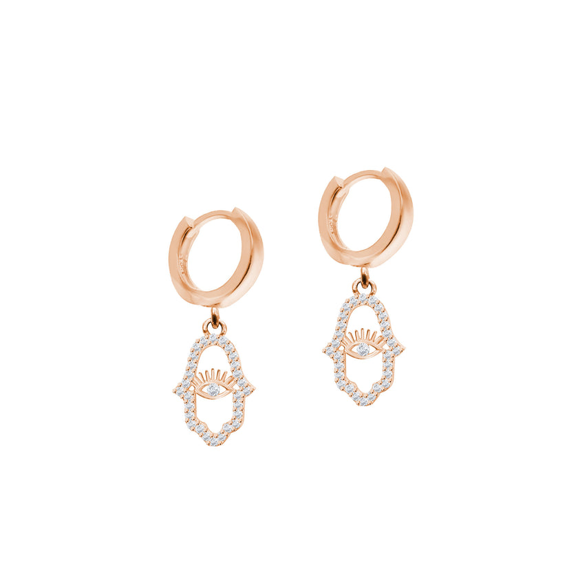 Fatmanın Eli Gümüş Huggie Küpe SSFEGK01