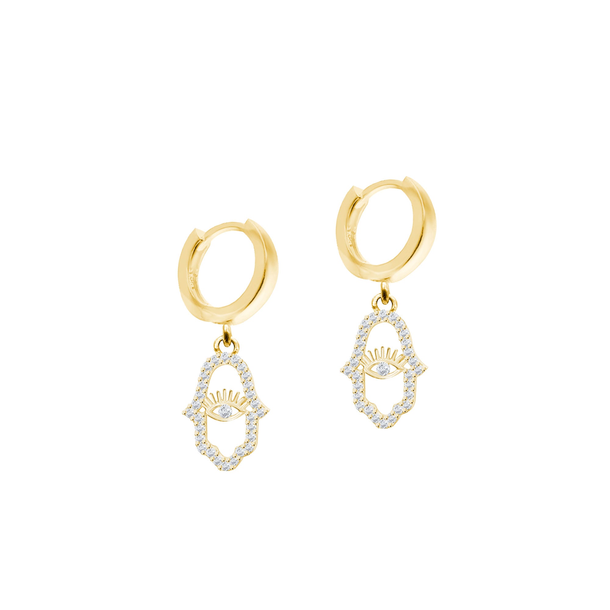 Fatmanın Eli Gümüş Huggie Küpe SSFEGK01