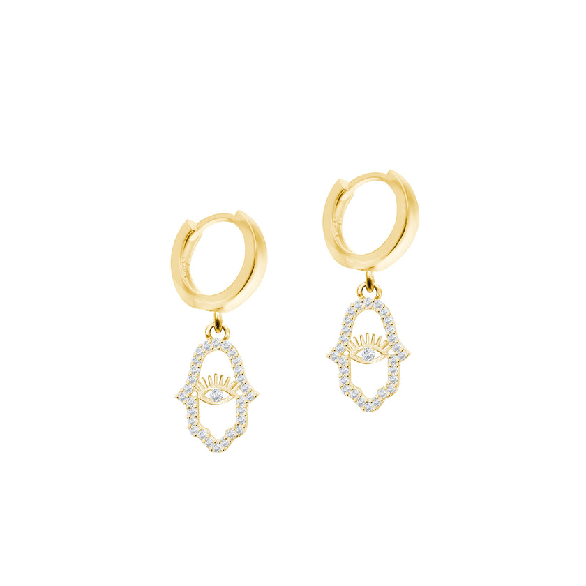 Fatmanın Eli Gümüş Huggie Küpe SSFEGK01