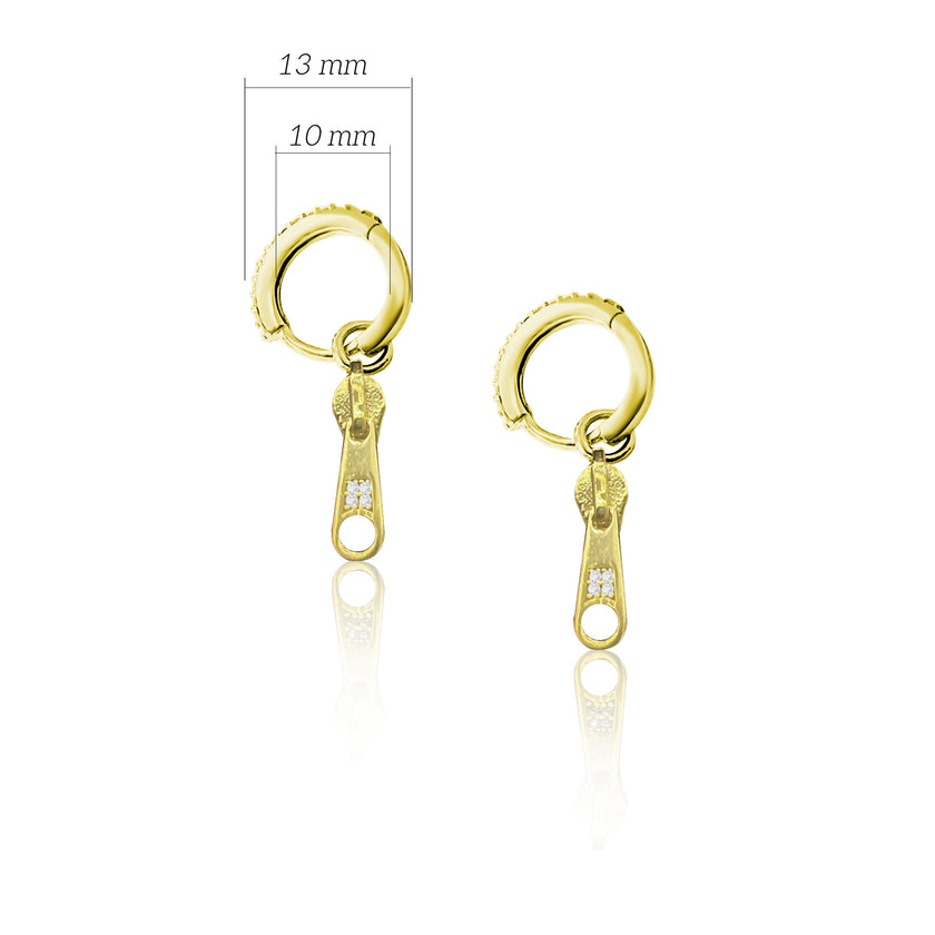 Sallantılı Fermuar Gümüş Küpe 925 Ayar Gümüş SSFERMUAR