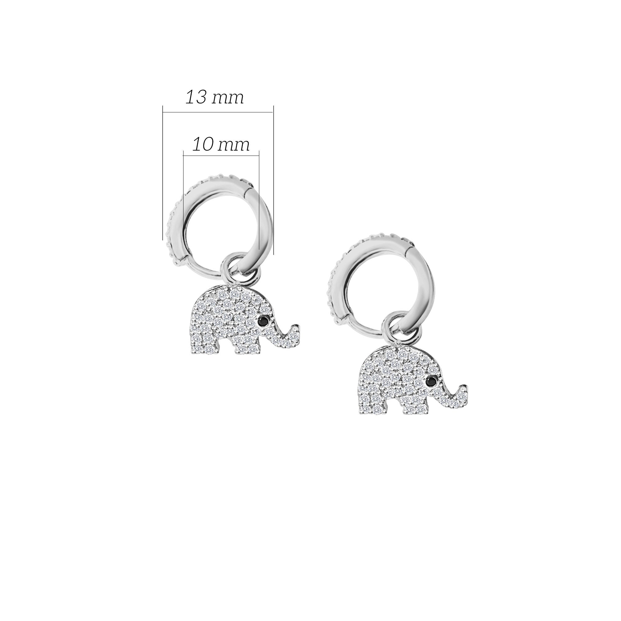 Shiny Spectra Gümüş Fil Sallantılı Küpe 925 ayar SSFLE011