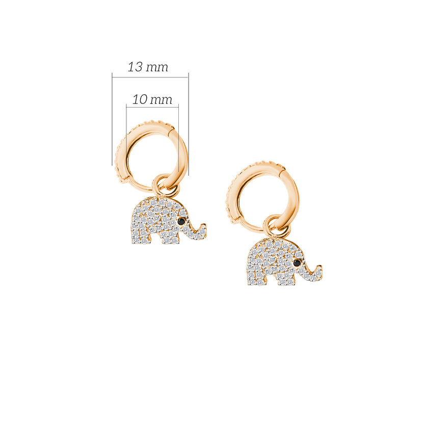 Shiny Spectra Gümüş Fil Sallantılı Küpe 925 ayar SSFLE011