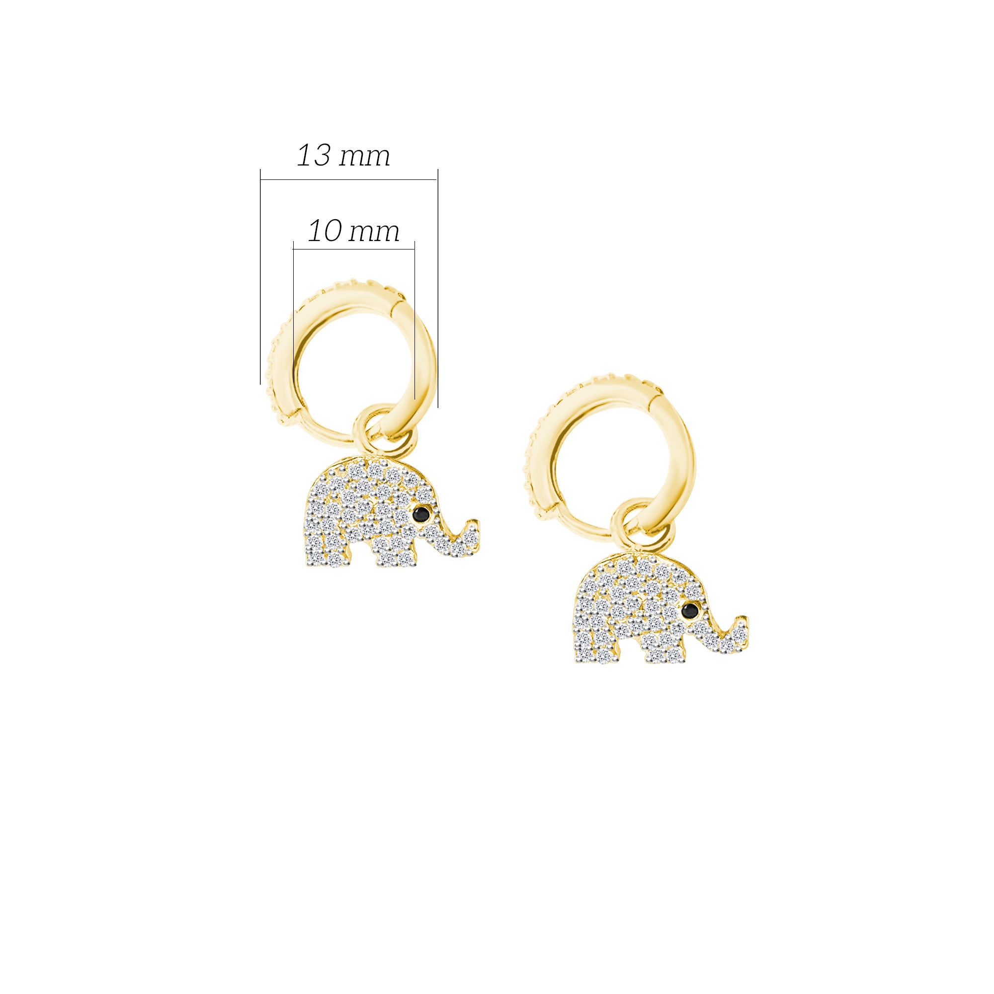 Shiny Spectra Gümüş Fil Sallantılı Küpe 925 ayar SSFLE011