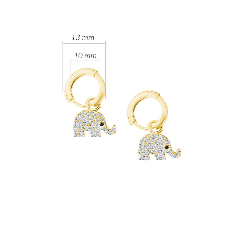 Shiny Spectra Gümüş Fil Sallantılı Küpe 925 ayar SSFLE011