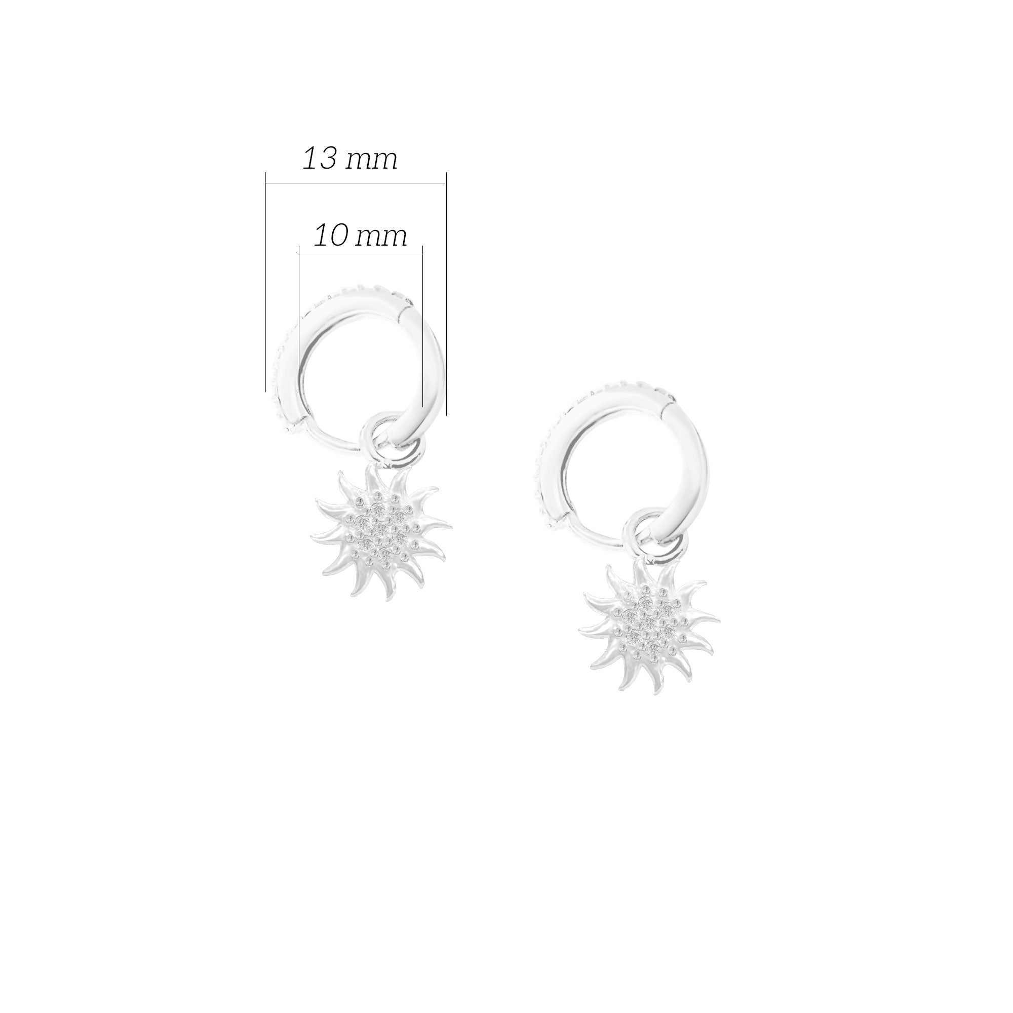 Güneş Gümüş Sallantılı Küpe 925 Ayar Gümüş SSGÜNEŞK