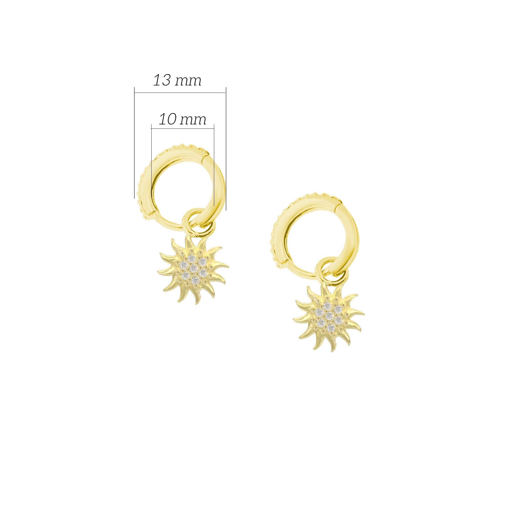 Güneş Gümüş Sallantılı Küpe 925 Ayar Gümüş SSGÜNEŞK