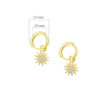 Güneş Gümüş Sallantılı Küpe 925 Ayar Gümüş SSGÜNEŞK