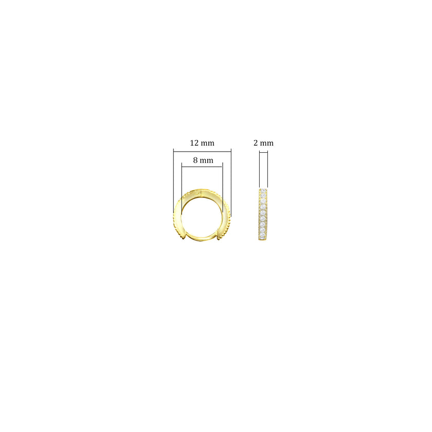 Mini Huggie Zirkon Taşlı 925 Ayar Gümüş Halka Küpe