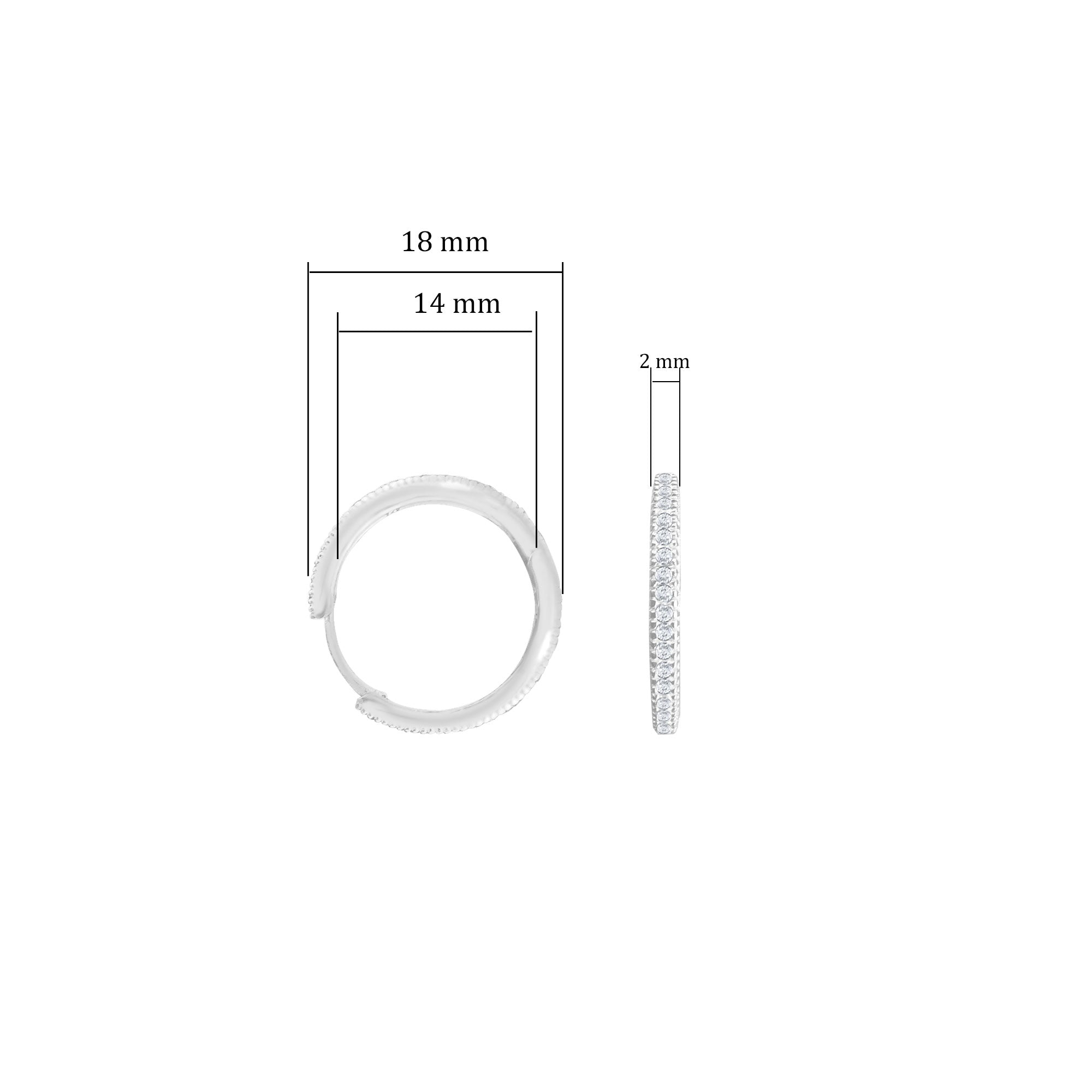 Orta Boy Huggie Zirkon Taşlı 925 Ayar Gümüş Halka Küpe