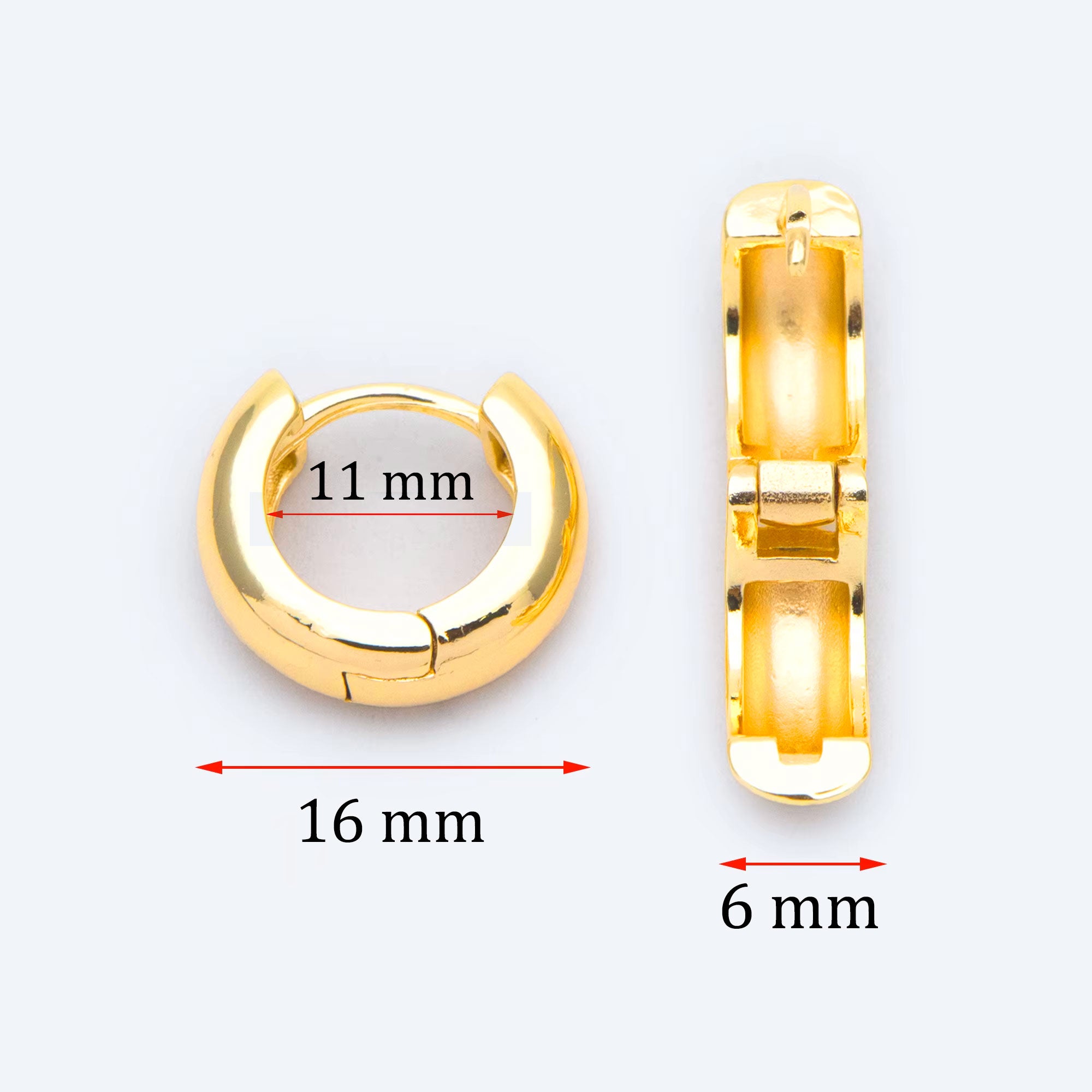 Sade Halka Huggie Küpe Kalın 925 Ayar Gümüş