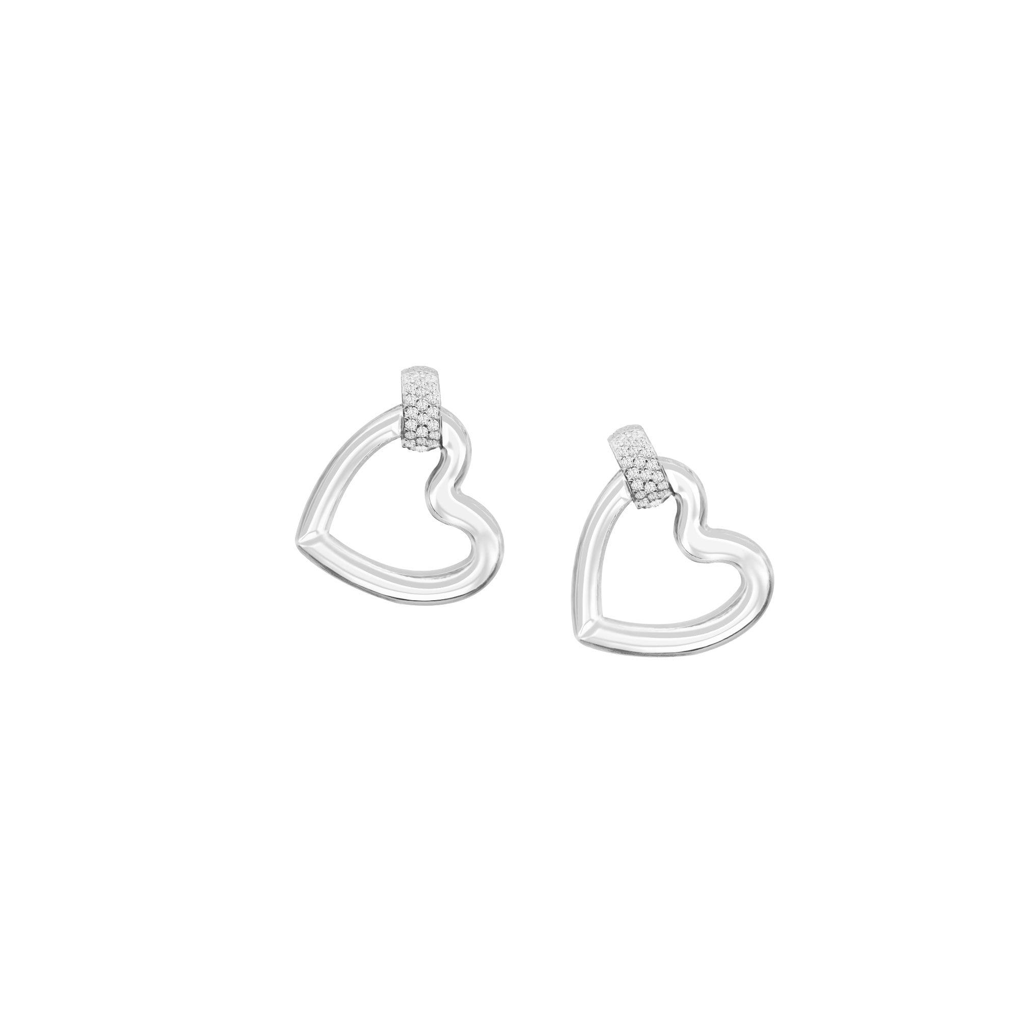 Büyük Kalp 925 Ayar Gümüş Küpe SSKALPBIGK