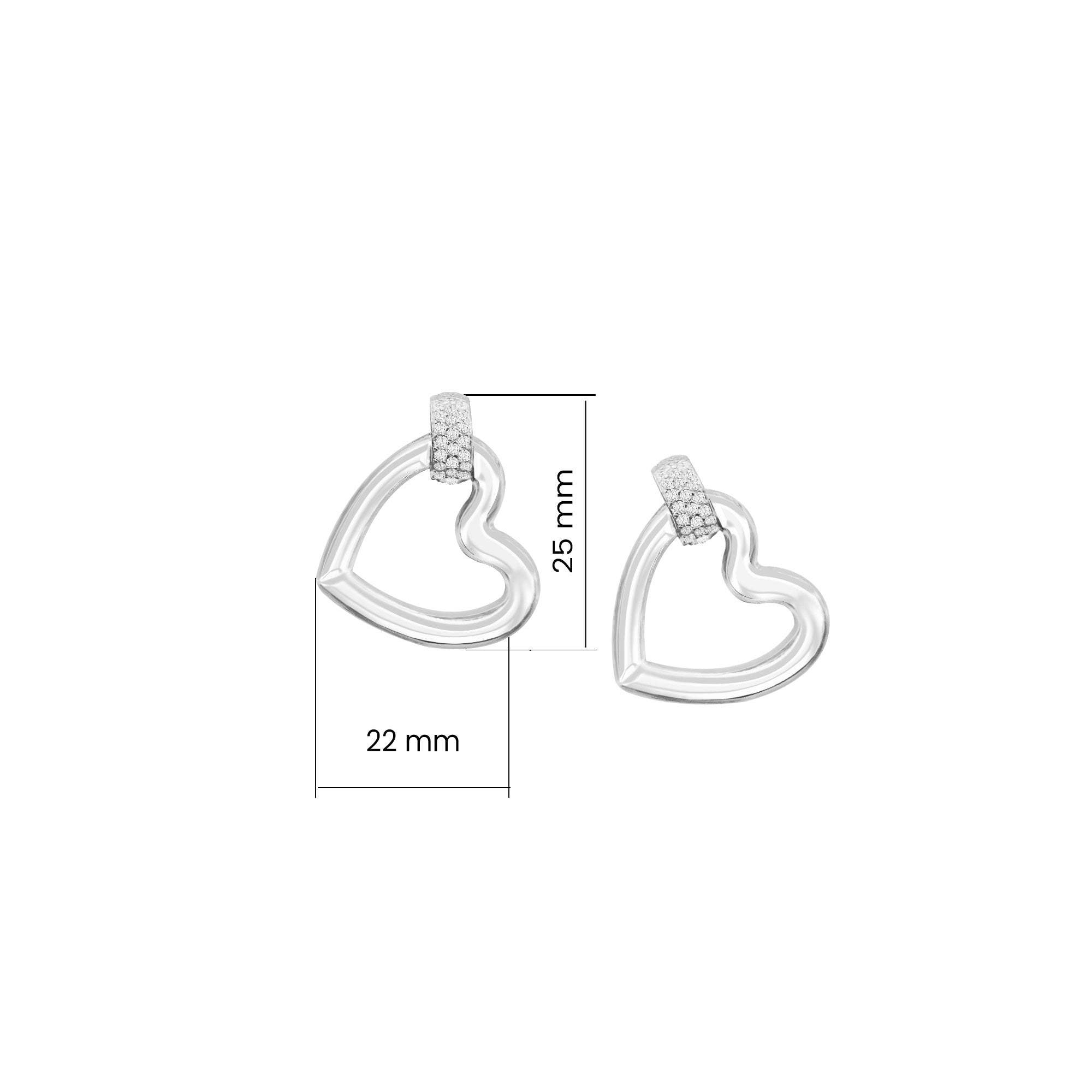 Büyük Kalp 925 Ayar Gümüş Küpe SSKALPBIGK